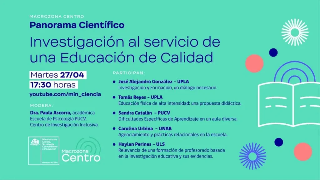 Webinar de Macrozona Centro Sobre el rol de la investigación al servicio de una educación de calidad